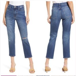 Frame Denim Blue Cropped Ankle Jeans